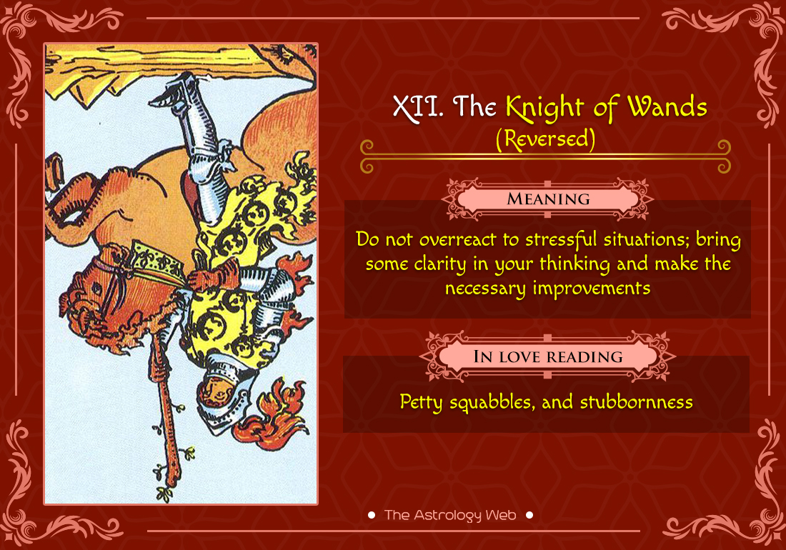 O que significa Knight of Wands revertido?