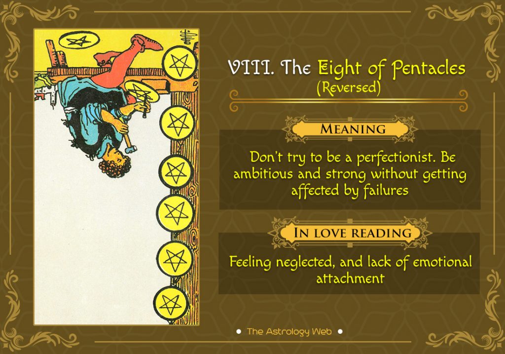 The Eight of Pentacles Reversed